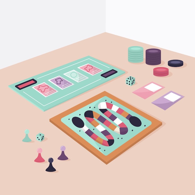 Free vector colorful board game collection