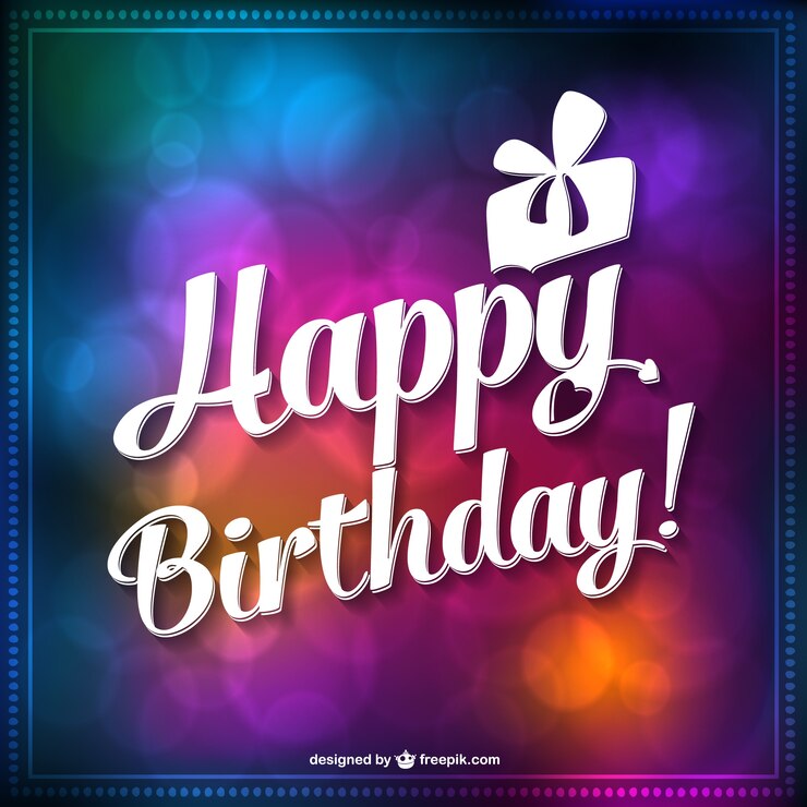 मुफ़्त वेक्टर colorful bokeh birthday card