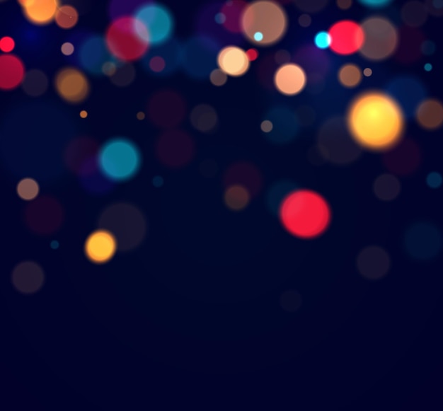 Colorful bokeh lights background blurred circle shapes vector illustration