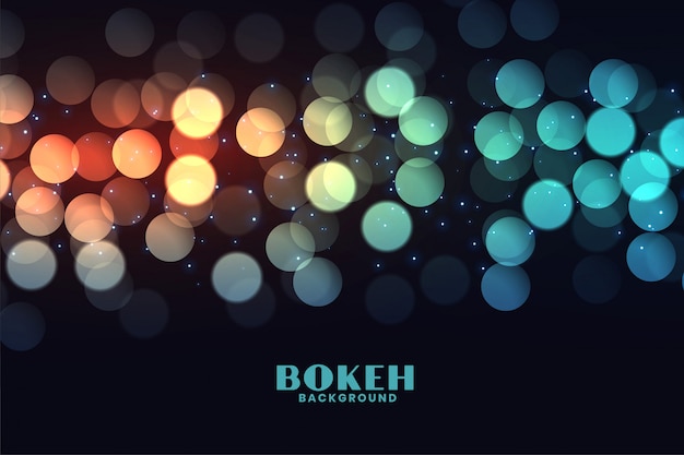 Free vector colorful bokeh lights effect black background