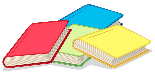Colorful books on white 