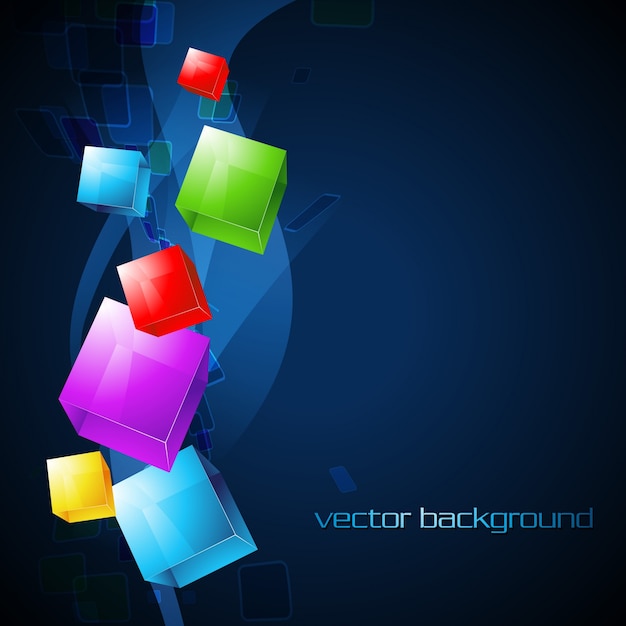 Free vector colorful boxes on blue background