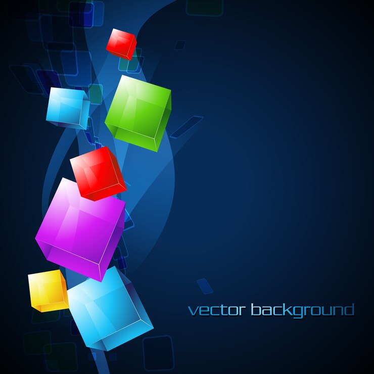 무료 Vector 파란색 배경에 화려한 상자