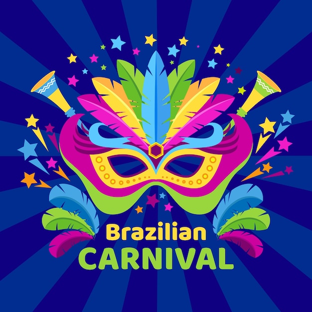 Free vector colorful brazilian carnival background