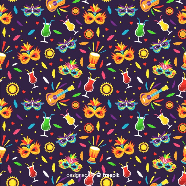 Colorful brazilian carnival pattern