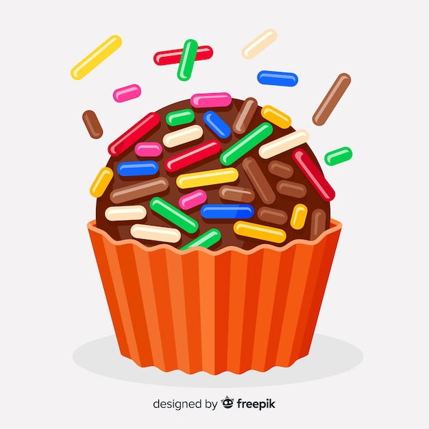 Free vector colorful brigadeiro flat background