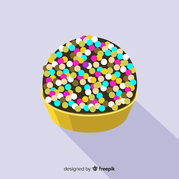 Colorful brigadeiro flat background