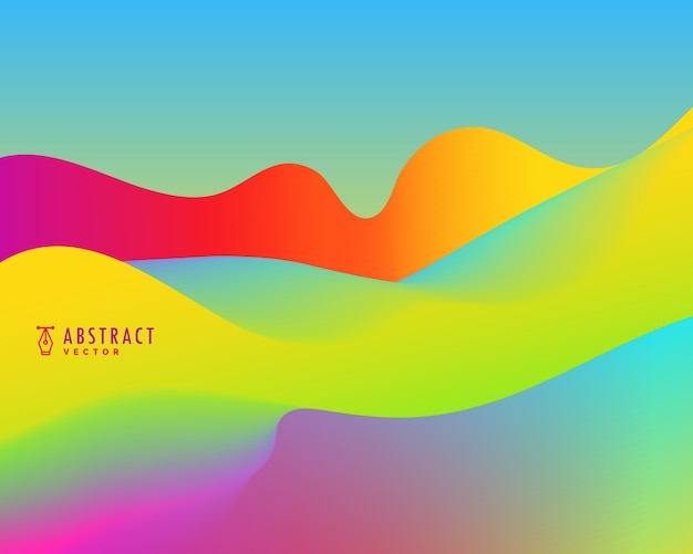 Free vector colorful bright abstract wavy background