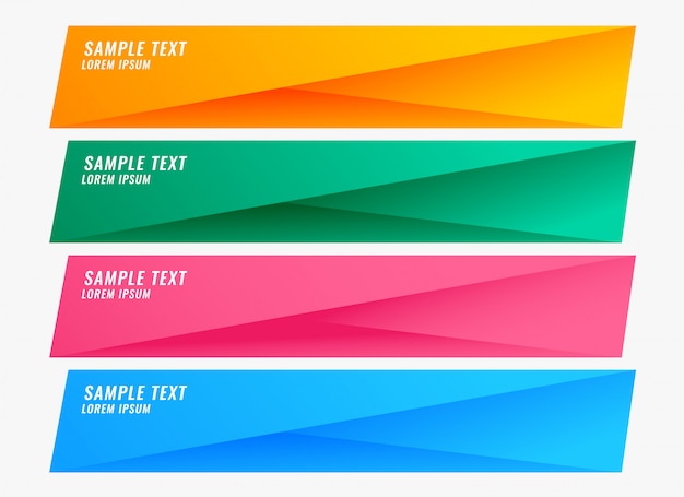 colorful bright banners set with text space