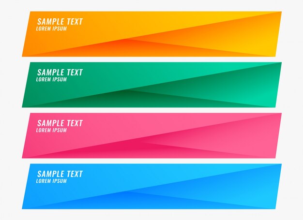 colorful bright banners set with text space