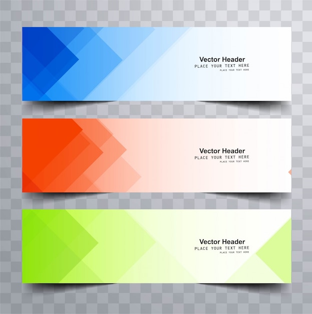 Free vector colorful bright triangle banners