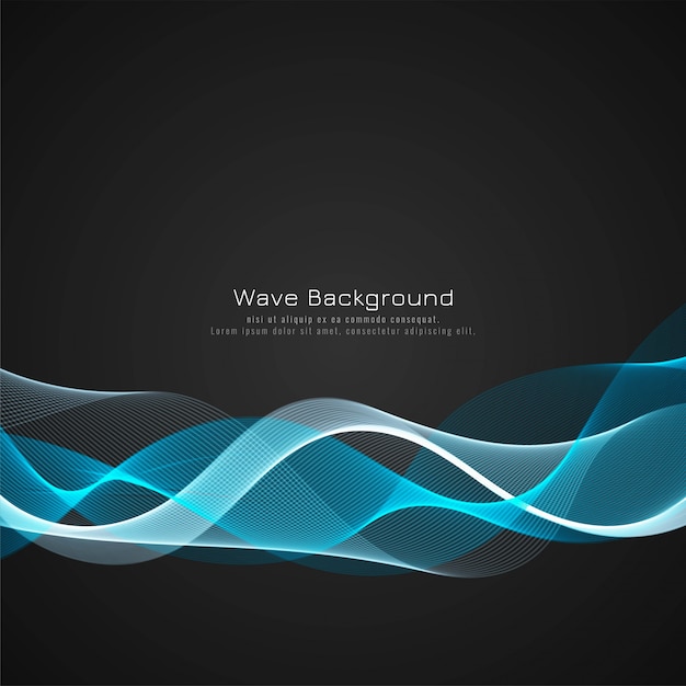 Colorful bright wave dark background