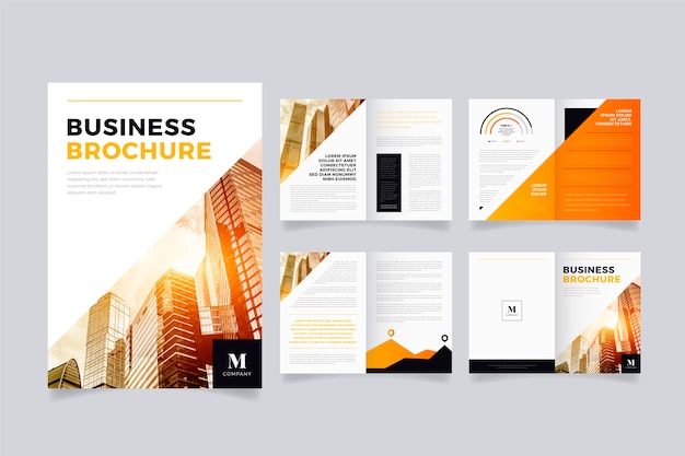 Free vector colorful brochure template layout