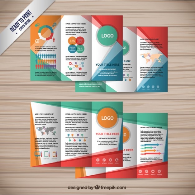 Colorful brochures collection