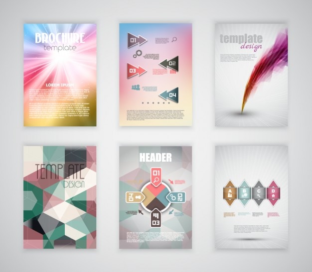 Free vector colorful brochures templates of business