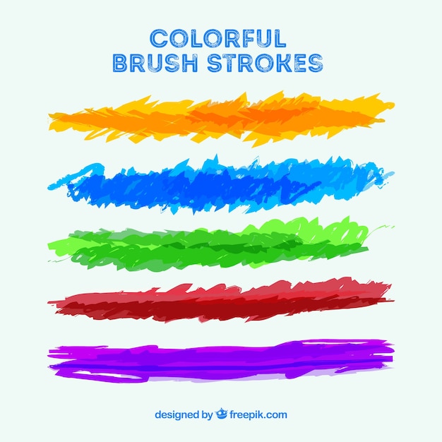 Free vector colorful brush strokes collection
