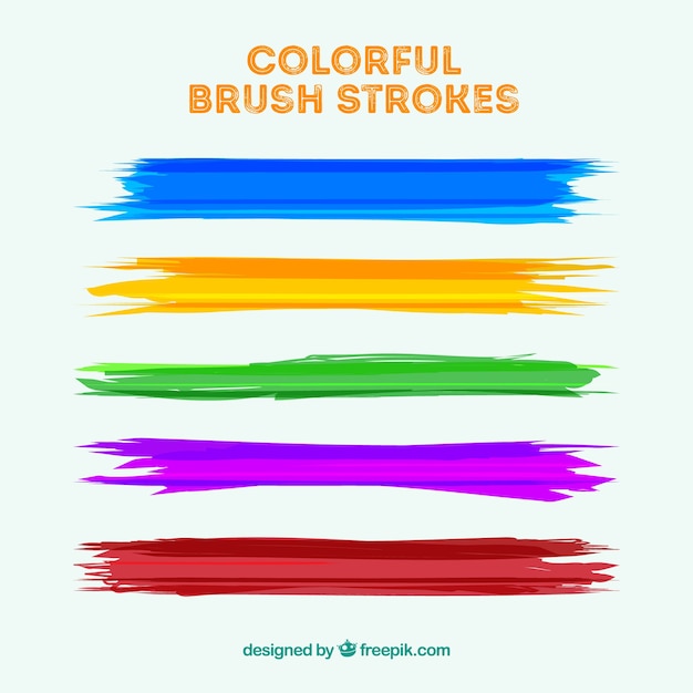 Free vector colorful brush strokes collection