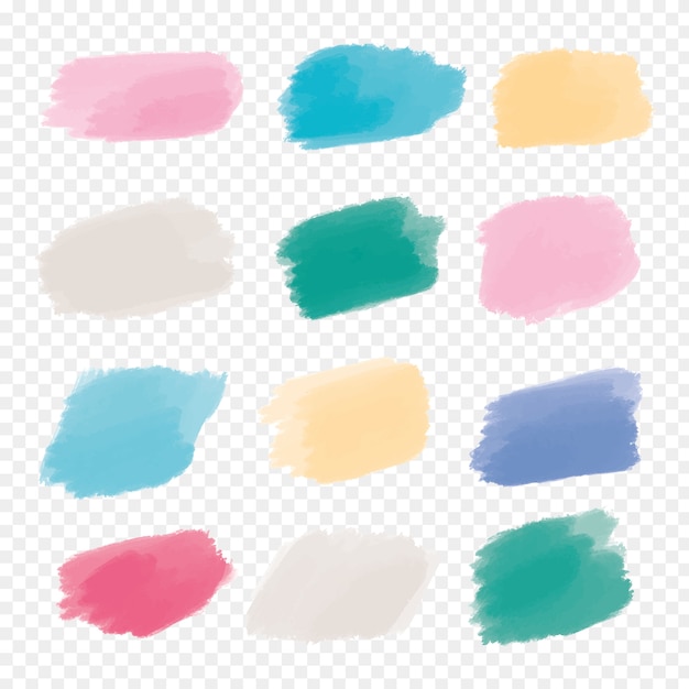 Free vector colorful brush strokes set