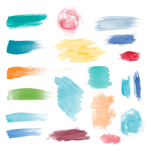 Colorful brushstroke design vector set for free download