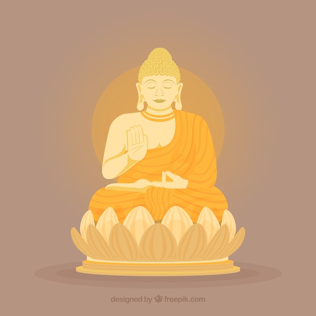 Free vector colorful budha with flat design