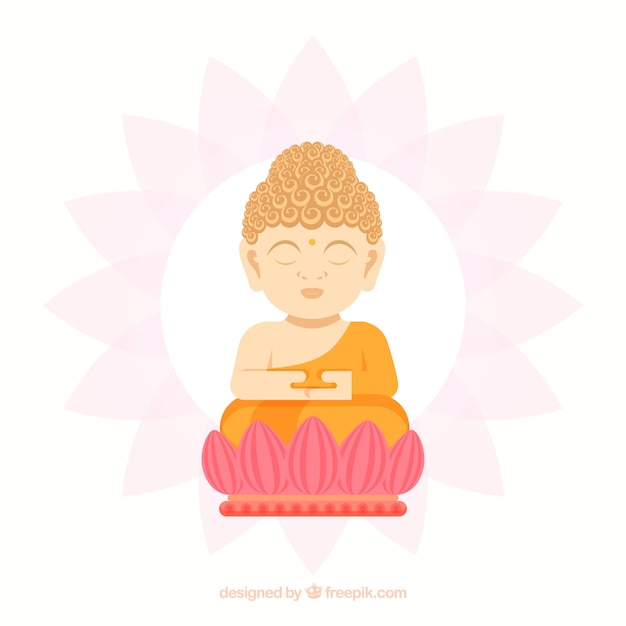 Free vector colorful budha with flat design