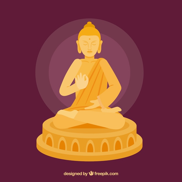 Free vector colorful budha with flat design