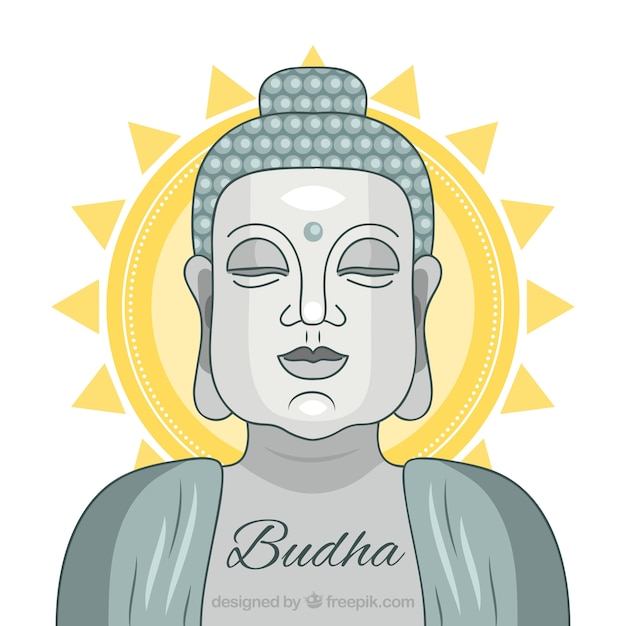 Free vector colorful budha with flat design