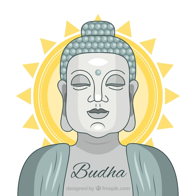 Vettore gratuito budha colorato con design piatto