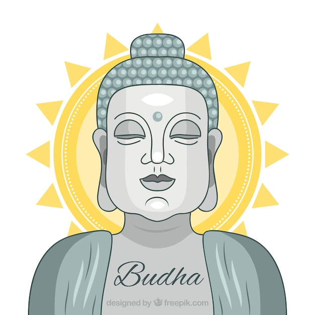 Free Vector colorful budha with flat design