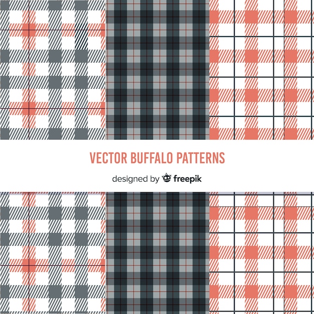 Colorful buffalo pattern collection