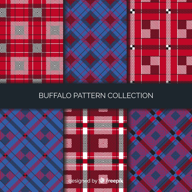 Free vector colorful buffalo pattern collection