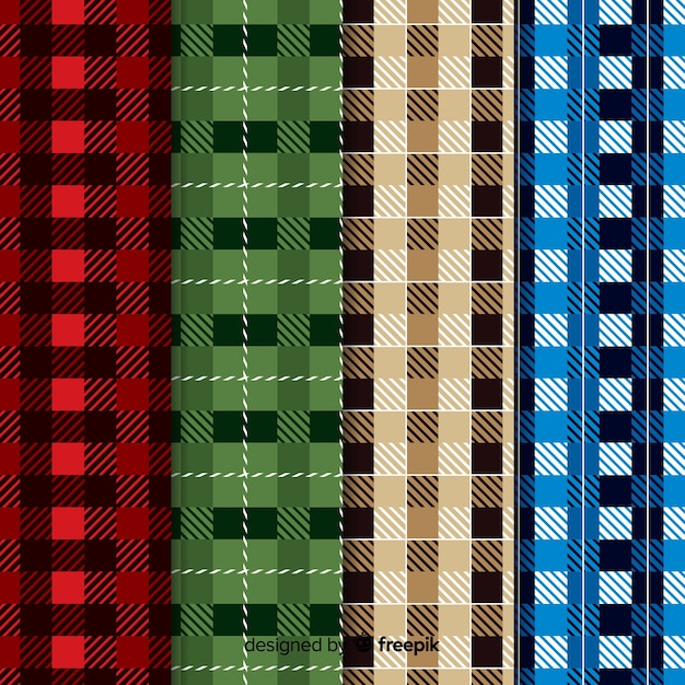 Free Vector colorful buffalo pattern collection