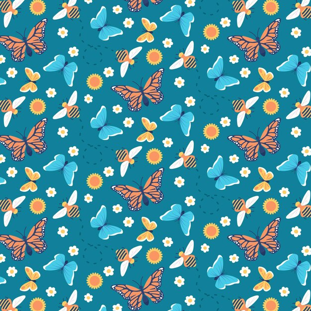 Colorful bug pattern