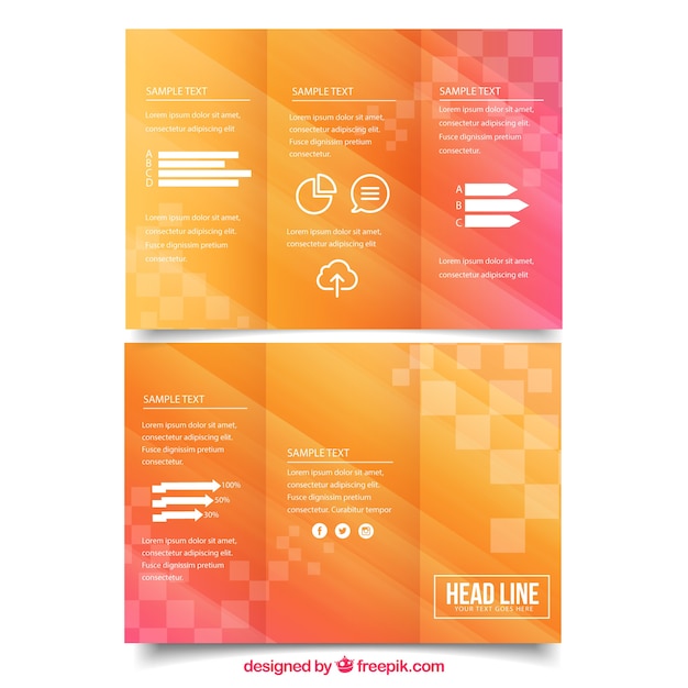 Vettore gratuito brochure di business colorato