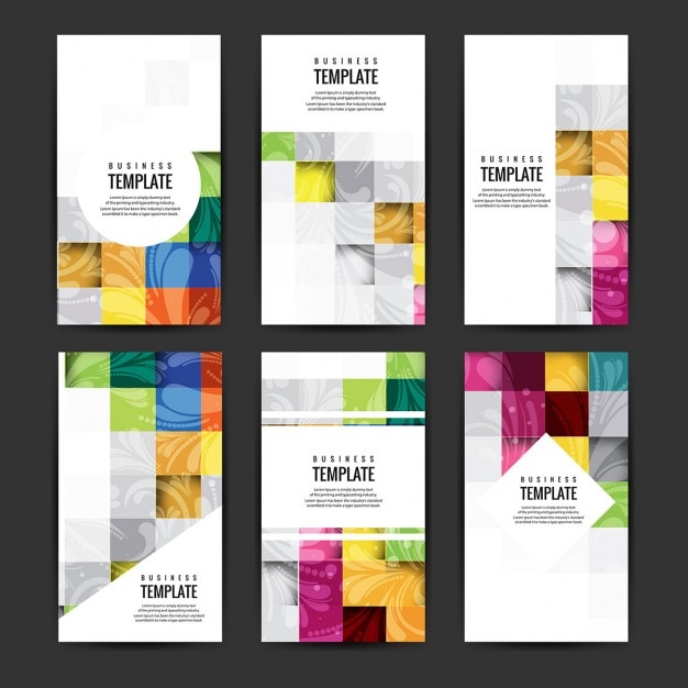 Free vector colorful business brochures set