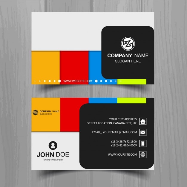 Free Vector colorful business card in abstract style 