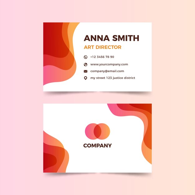 Colorful business card abstract template