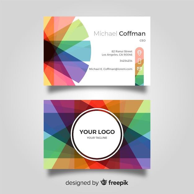 Colorful business card concept