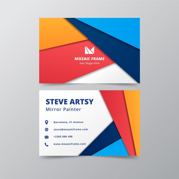 Colorful business card template abstract design