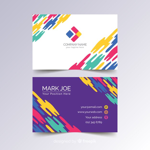 Colorful business card template in abstract style