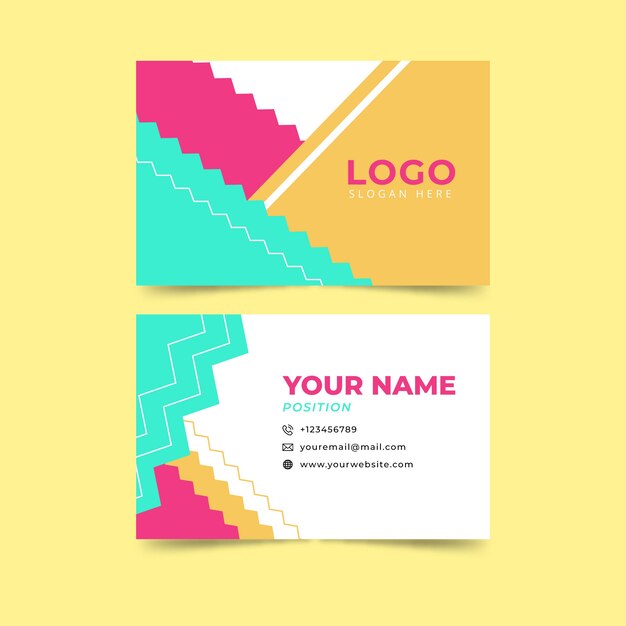 Colorful business card template concept