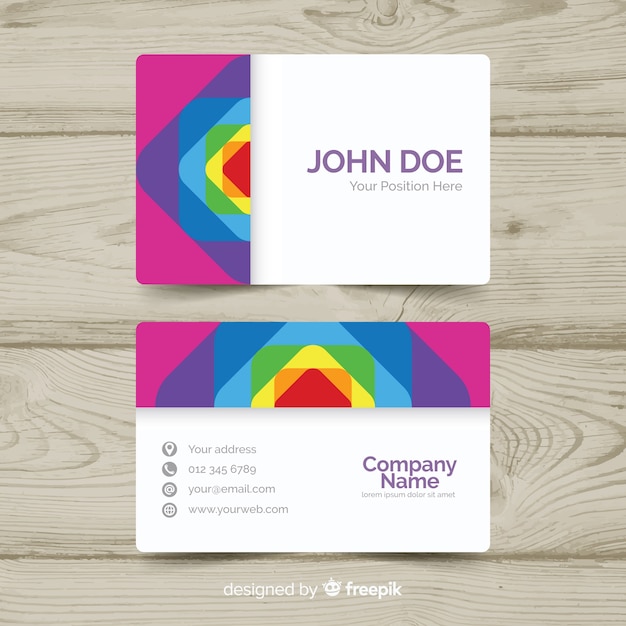 Free vector colorful business card template