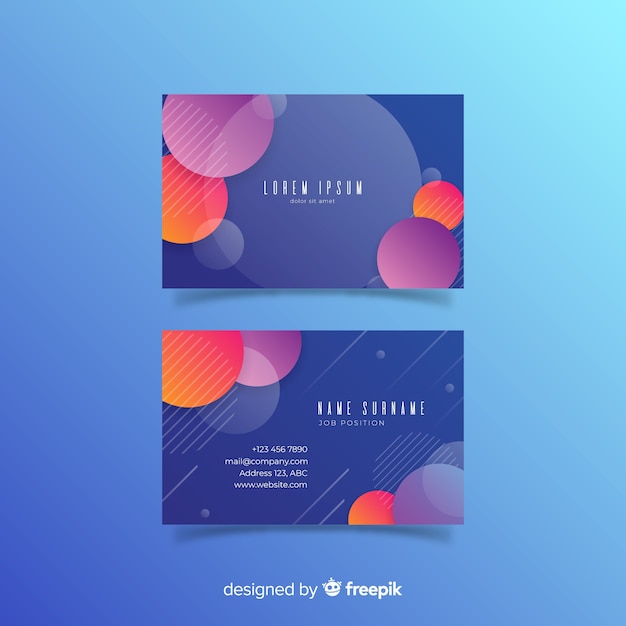 Free vector colorful business card template