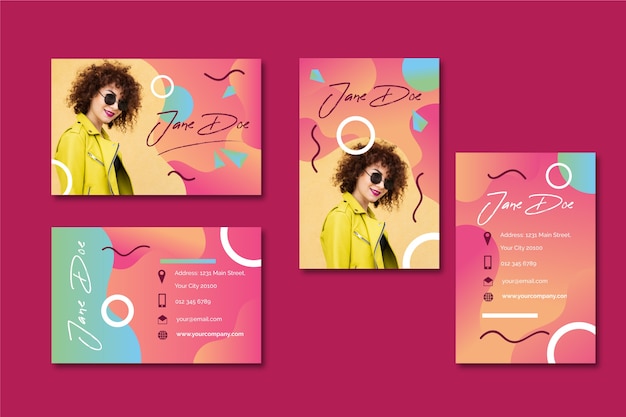 Free vector colorful business card template