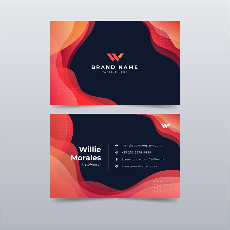 Free Vector colorful business card with fluid shapes