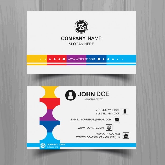 Free Vector colorful business card