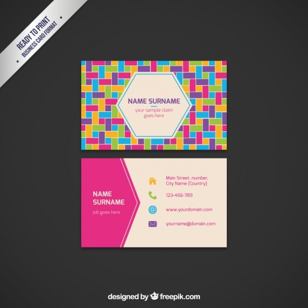 Free vector colorful business card