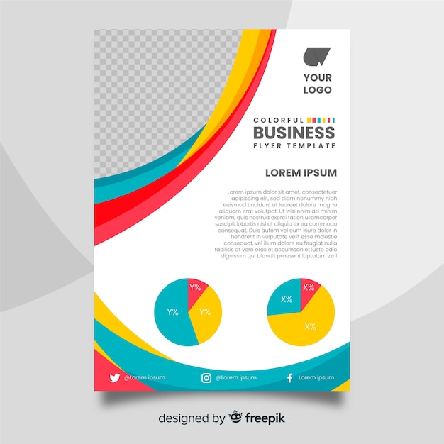 Colorful business flyer template