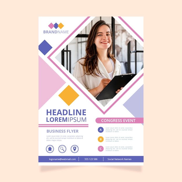 Colorful business flyer template