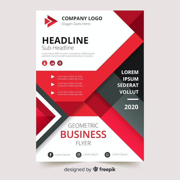 Colorful business flyer with abstract design